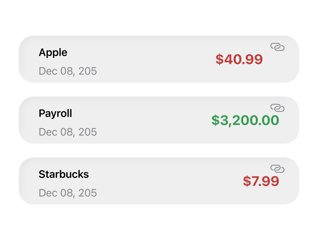Your transactions, imported automatically.